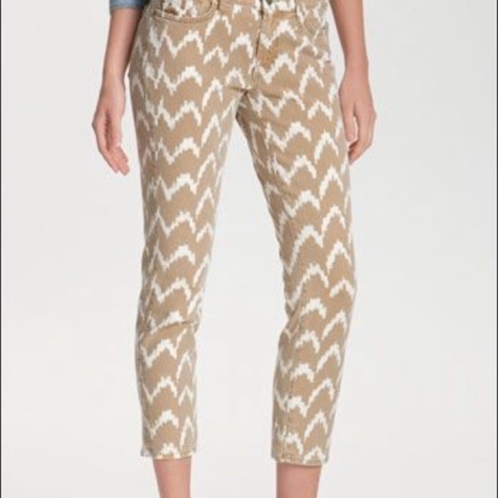 EUC-7 For All Mankind Patterned Cropped Skinny Jeans